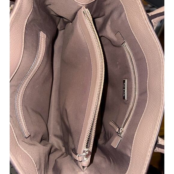 Tory Burch Leather Tote Bag Taupe Top Handle Shoulder Strap Satchel Used - Picture 6 of 9